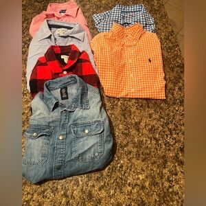 Boys long and short sleeve button up shirts